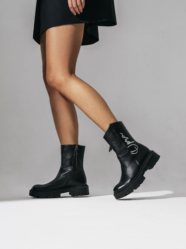 Black Hana Lace-Up Boots