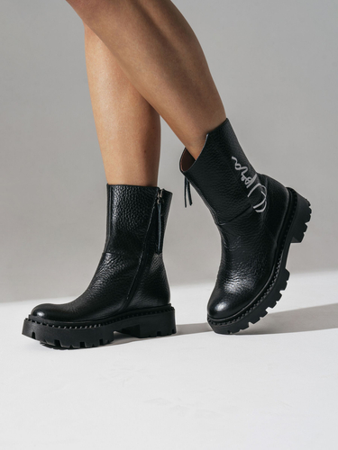 Black Hana Lace-Up Boots
