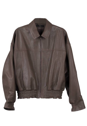 Leather Bomber Jacket Mocca