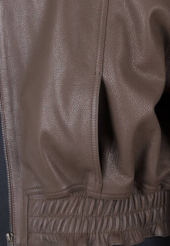 Leather Bomber Jacket Mocca