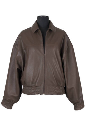 Leather Bomber Jacket Mocca