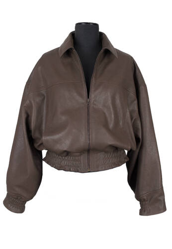 Leather Bomber Jacket Mocca