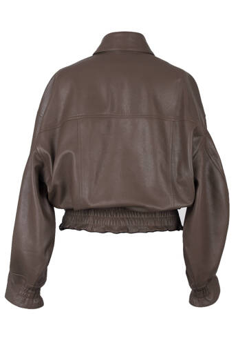 Leather Bomber Jacket Mocca