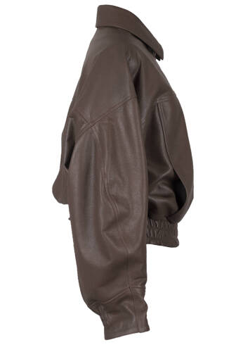 Leather Bomber Jacket Mocca