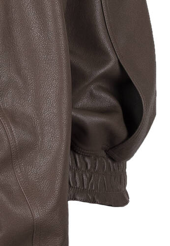 Leather Bomber Jacket Mocca