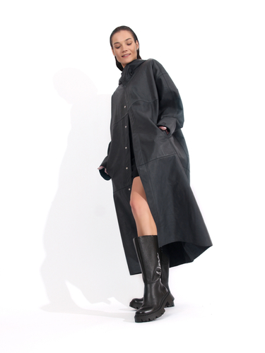 Women's leather Rim Grafit coat