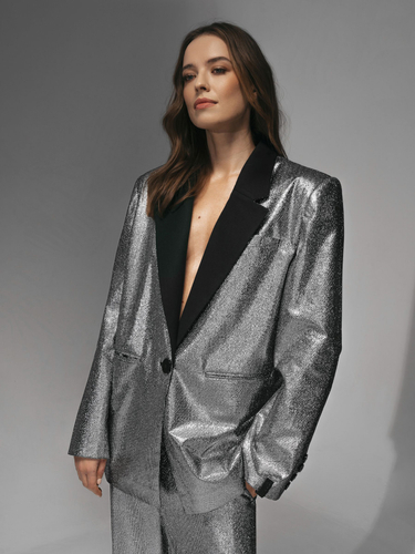 Marynarka Azza Silver/Black Oversize