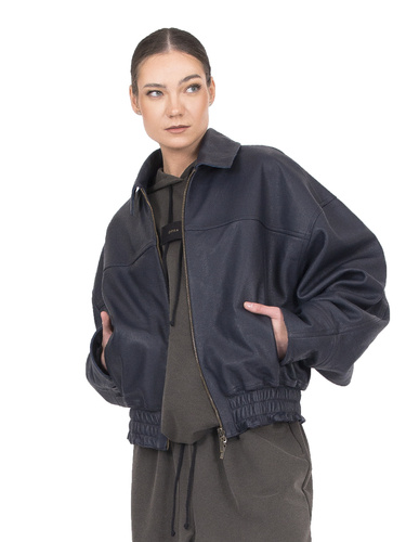 Kurtka skórzana Bomber Dark Blue